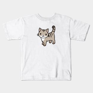 Grey Tabby Cat Kids T-Shirt